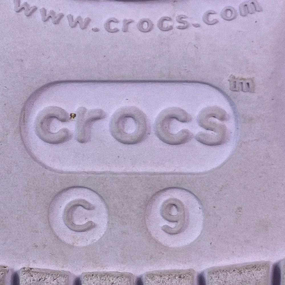 Crocs Classic Clogs Orchid Purple Toddler Size C9 Beaded Straps 3D Charms Kids